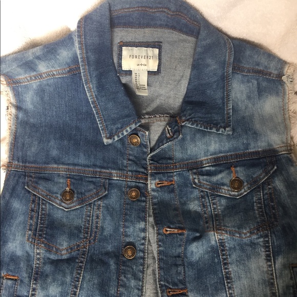 Forever 21 acid wash denim vest - Picture 2 of 2